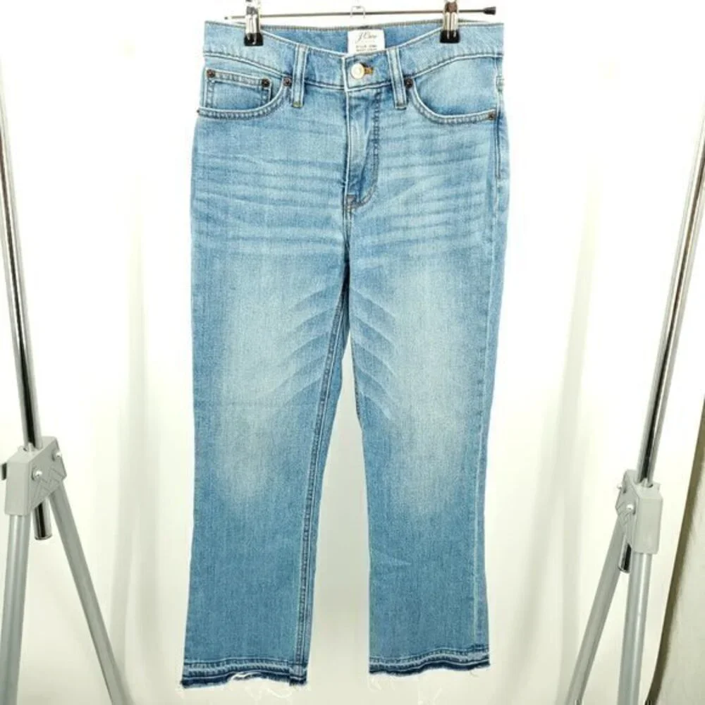J. Crew Billie Demi Boot Crop Jeans 25 Redwood Wash (Light/Medium Blue)